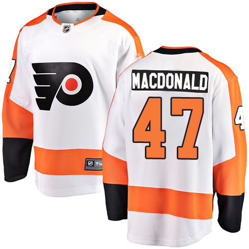 Kinder Philadelphia Flyers Eishockey Trikot Andrew MacDonald #47 Breakaway Weiß Fanatics Branded Auswärts